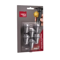 Vacu Vin Wijnstopper Vacuum Wine Stopper - Grijs - 6 Stuks 9 Vacu Vin Wijnstopper Vacuum Wine Stopper - Grijs - 6 Stuks -Thuiskeuken 0886360 Vacuum Wine Stoppers Grey 6 pcs Pack 1