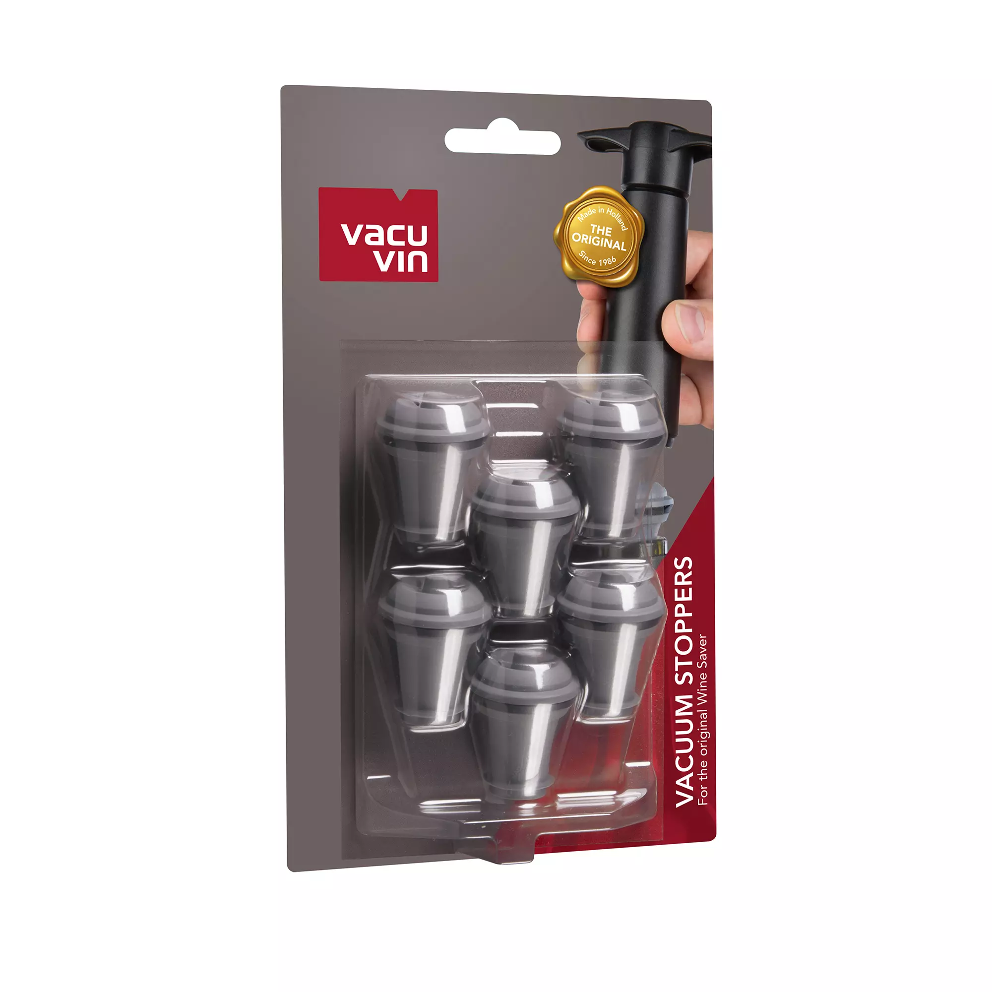 Vacu Vin Wijnstopper Vacuum Wine Stopper - Grijs - 6 Stuks 6 Vacu Vin Wijnstopper Vacuum Wine Stopper - Grijs - 6 Stuks - Afbeelding 4