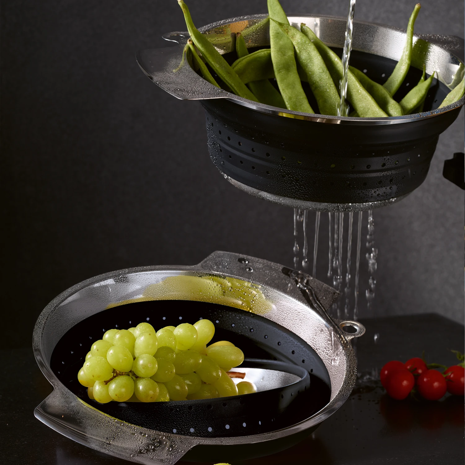 Rosle Vergiet - RVS / Siliconen - ø 24 Cm - Opvouwbaar 5 Rosle Vergiet - RVS / Siliconen - ø 24 Cm - Opvouwbaar - Afbeelding 3