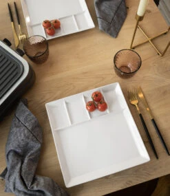 Fonduebord / Gourmetbord - 5 Vakken - Wit - 24 X 24 Cm 8 Fonduebord / Gourmetbord - 5 Vakken - Wit - 24 X 24 Cm -Thuiskeuken 3 gourmet bord 1