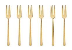 Sambonet Gebaksvorkjes Rock Goud 6 Stuks