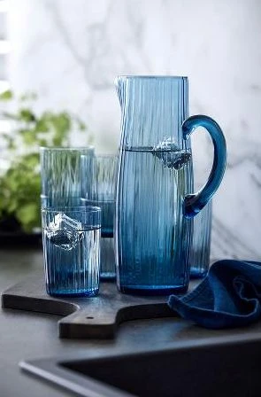 Bitz Waterglas Kusintha - Blauw - 280 Ml - 4 Stuks 4 Bitz Waterglas Kusintha - Blauw - 280 Ml - 4 Stuks - Afbeelding 2