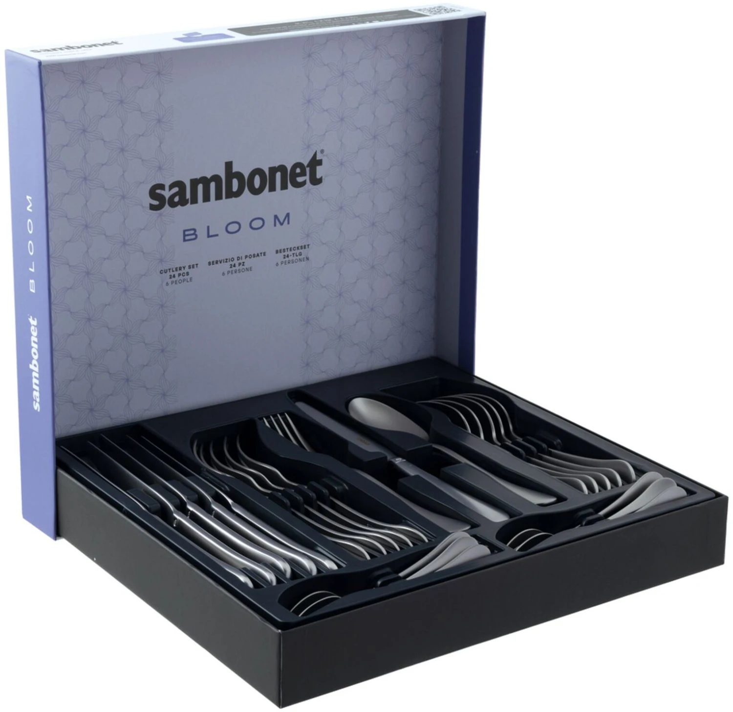 Sambonet Bestekset Bloom - Antique RVS - Monoblock - 24 Delig / 6 Personen 5 Sambonet Bestekset Bloom - Antique RVS - Monoblock - 24 Delig / 6 Personen - Afbeelding 3