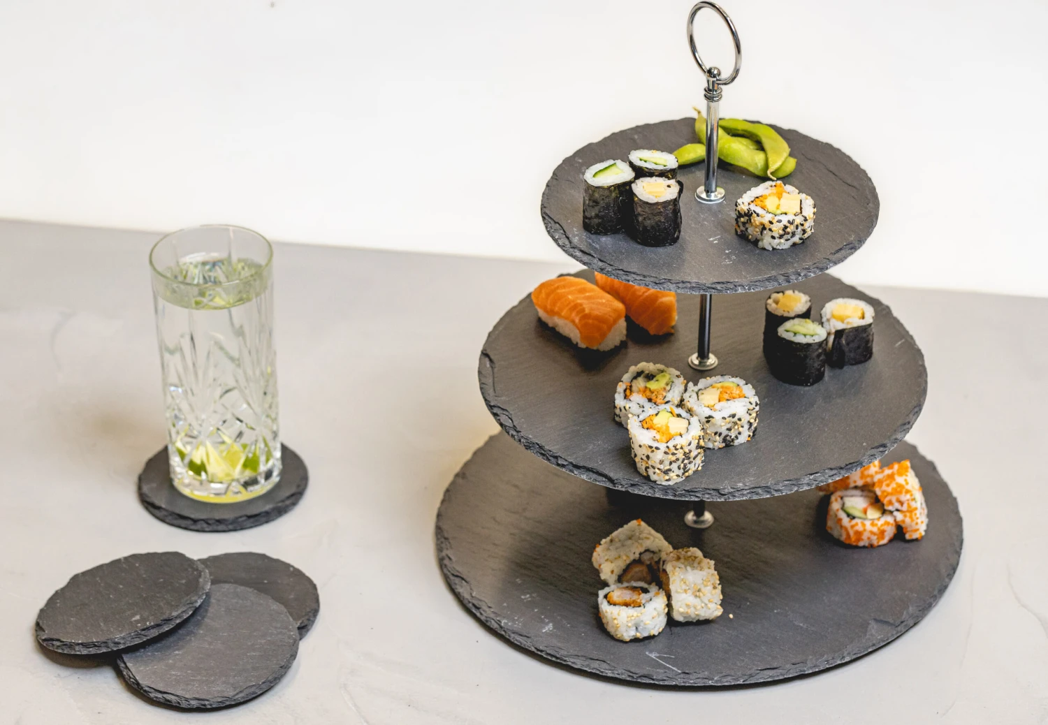 Sareva Etagere / Serveertoren Leisteen 3-Laags 4 Sareva Etagere / Serveertoren Leisteen 3-Laags - Afbeelding 2