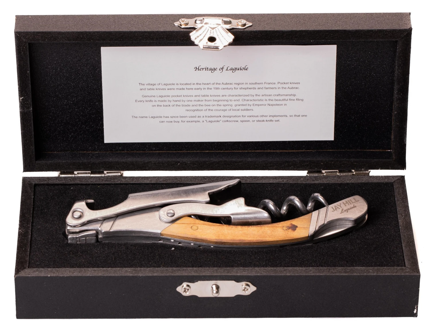 Jay Hill Kurkentrekker / Kelnersmes Laguiole - Olijfhout 6 Jay Hill Kurkentrekker / Kelnersmes Laguiole - Olijfhout - Afbeelding 4