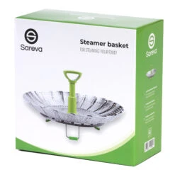 Sareva Stoommandje - RVS - Verstelbaar Van ø 17 - 27 Cm 15 Sareva Stoommandje - RVS - Verstelbaar Van ø 17 - 27 Cm -Thuiskeuken 8720364454647 verpakking