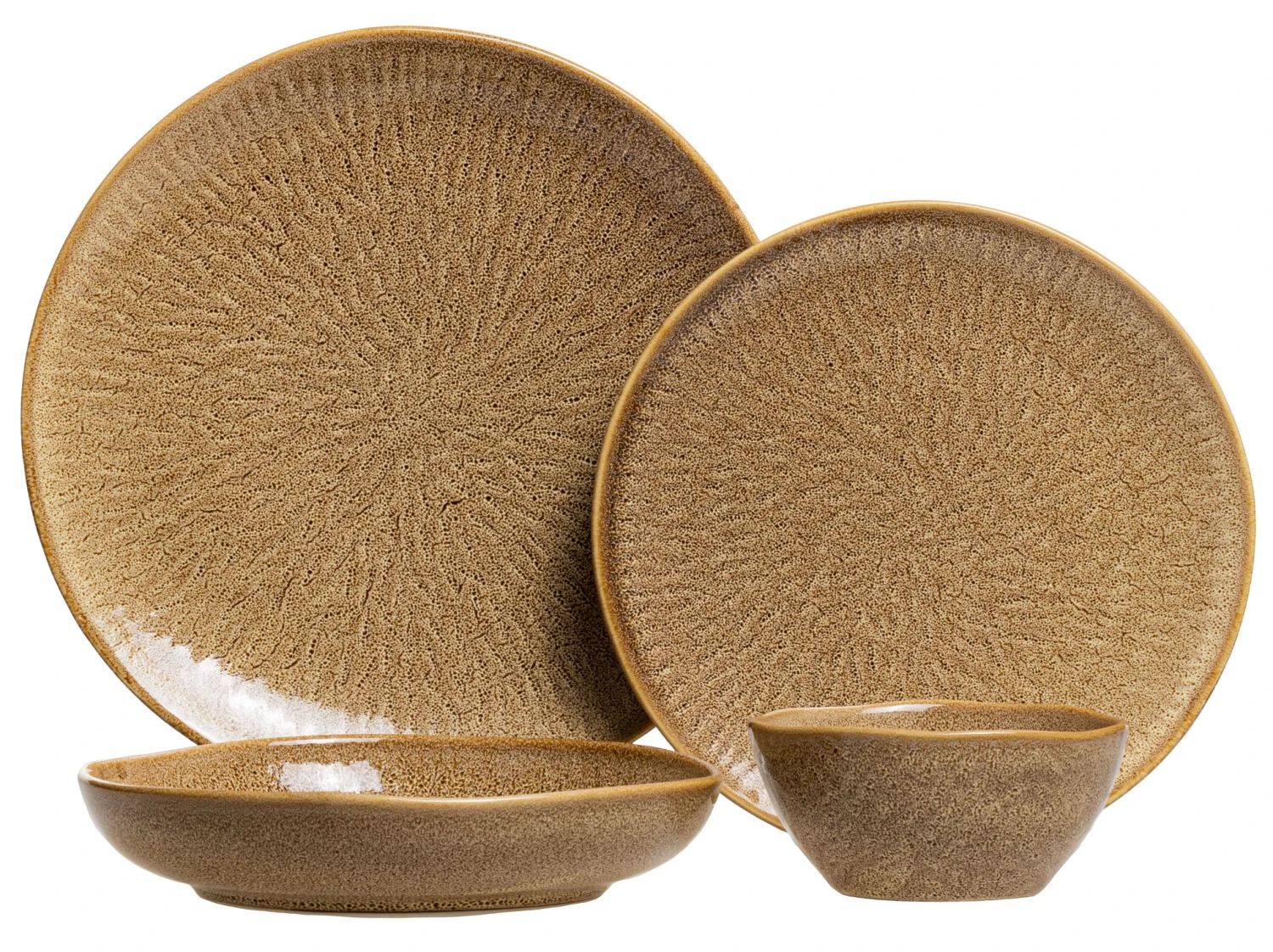 Jay Hill Serviesset Alderney - 4-delig - Bruin/Geel 3 Jay Hill Serviesset Alderney - 4-delig - Bruin/Geel