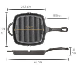 Blackwell Grillpan - Gietijzer - 23 X 23 Cm - Zonder Anti-aanbaklaag 12 Blackwell Grillpan - Gietijzer - 23 X 23 Cm - Zonder Anti-aanbaklaag -Thuiskeuken Asset 34@2x 80