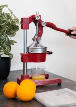 Sareva Citruspers - Gietijzer - Hevelmodel - Rood -Thuiskeuken Citruspers 7