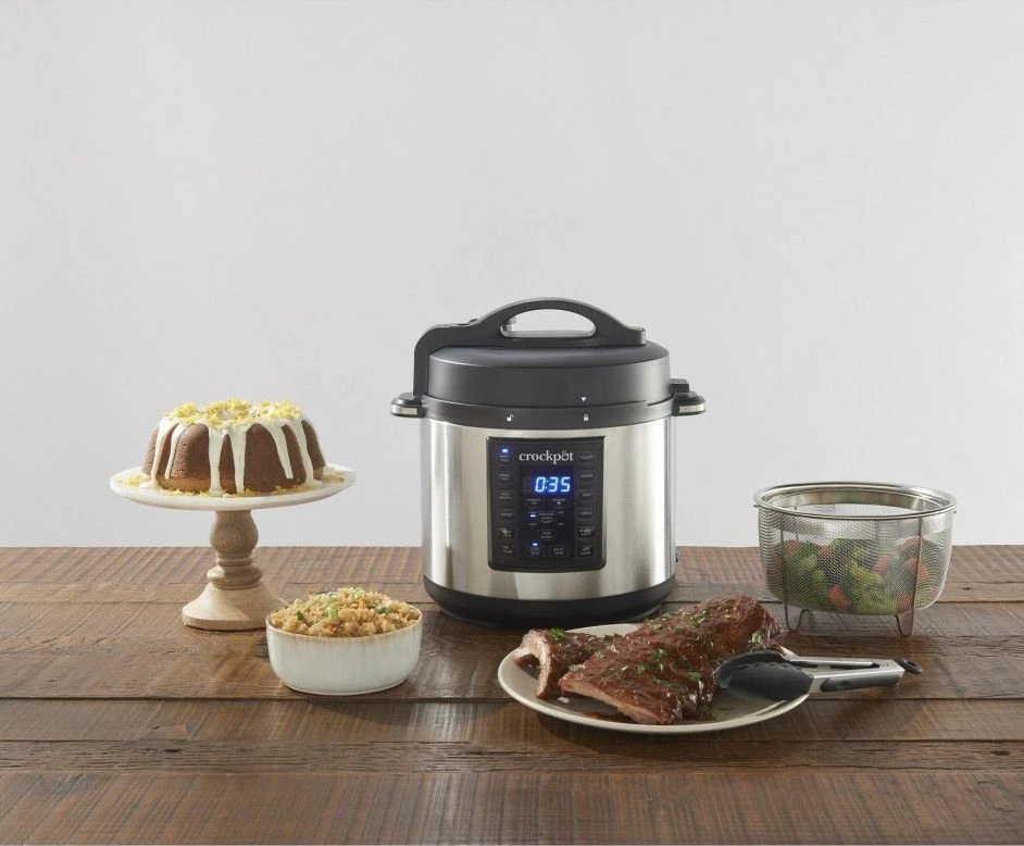 Crockpot Express Slowcooker + Snelkookpan - Uitneembare Binnenpan - 5.6 Liter - CR089 Met Stoommand & Tang) 6 Crockpot Express Slowcooker + Snelkookpan - Uitneembare Binnenpan - 5.6 Liter - CR089 Met Stoommand & Tang) - Afbeelding 4
