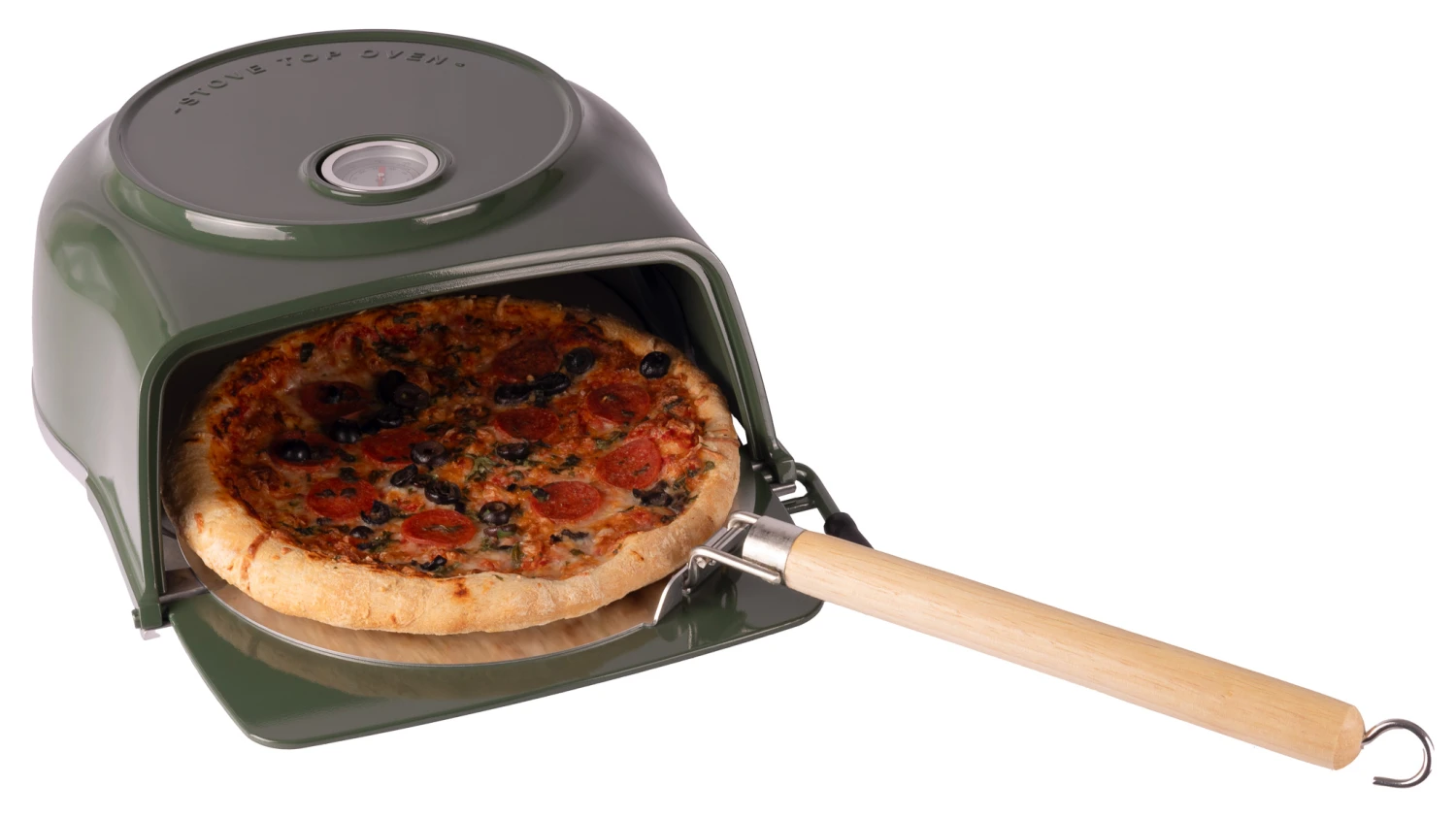 Fernus & Friends Pizza Oven - Voor Fornuis - Duck Green - Voor ø 26 Cm Pizza's 3 Fernus & Friends Pizza Oven - Voor Fornuis - Duck Green - Voor ø 26 Cm Pizza's