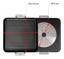 Valira Grillpan Aire Met Handgrepen - 23 X 23 Cm - Standaard Anti-aanbaklaag 10 Valira Grillpan Aire Met Handgrepen - 23 X 23 Cm - Standaard Anti-aanbaklaag -Thuiskeuken GrillpanMetHandvaten23x23cm.jpg2