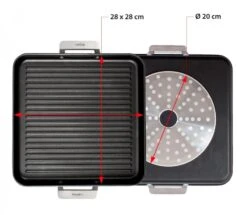 Valira Grillpan Aire Met Handgrepen - 28 X 28 Cm - Standaard Anti-aanbaklaag 8 Valira Grillpan Aire Met Handgrepen - 28 X 28 Cm - Standaard Anti-aanbaklaag -Thuiskeuken GrillpanMetHandvaten28x28cm2