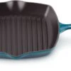 Le Creuset Grillpan Signature - Deap Teal - 26 X 26 Cm - Geëmailleerde Anti-aanbaklaag -Thuiskeuken LC 20190927 HL PS FS 20183266420422 002