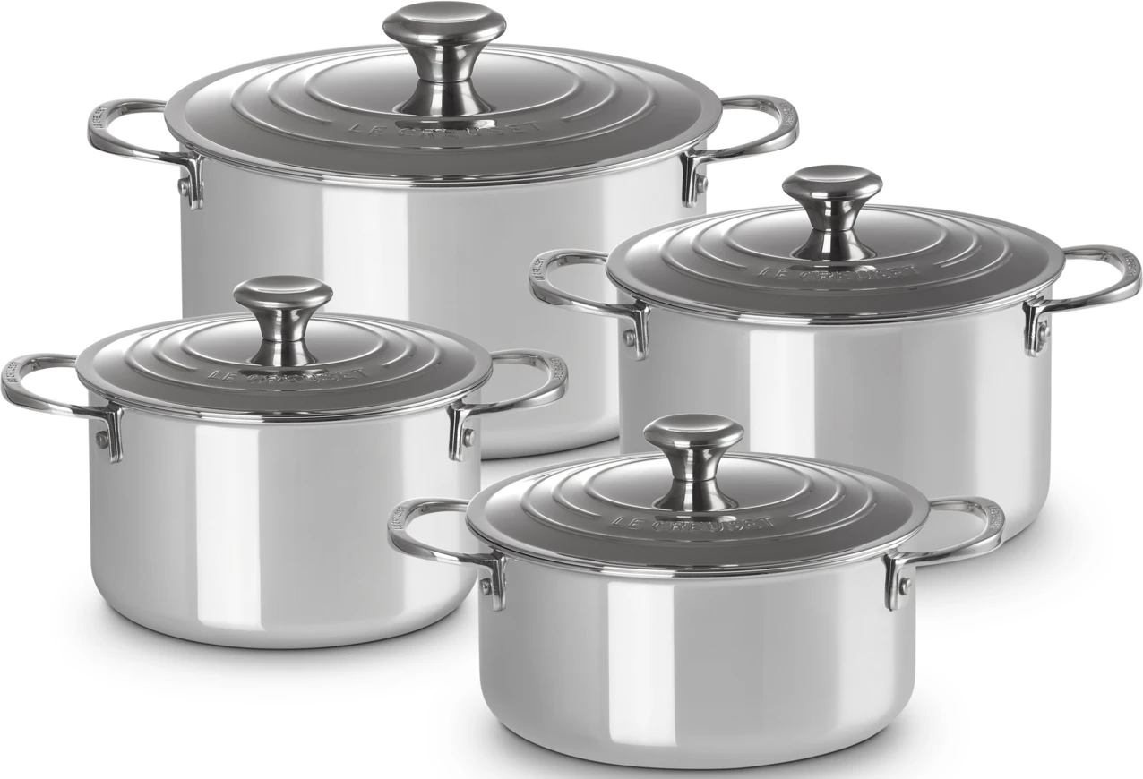Le Creuset 4 Delige Pannenset Signature - RVS - Inductie - 4 Kookpannen - Inclusief Deksels 3 Le Creuset 4 Delige Pannenset Signature - RVS - Inductie - 4 Kookpannen - Inclusief Deksels