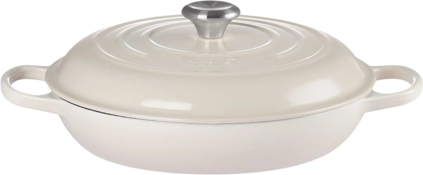 Le Creuset Braadpan Signature - Campagnard - Meringue - ø 30 Cm / 3.5 Liter 4 Le Creuset Braadpan Signature - Campagnard - Meringue - ø 30 Cm / 3.5 Liter - Afbeelding 2
