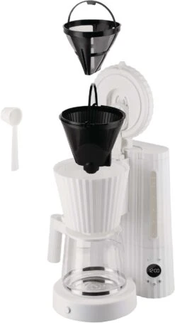 Alessi Filter-koffiezetapparaat Plissé - 1.5 Liter - Wit - Michele De Lucchi - MDL14 W 12 Alessi Filter-koffiezetapparaat Plissé - 1.5 Liter - Wit - Michele De Lucchi - MDL14 W -Thuiskeuken MDL14 W 05 1x1 A4 3500pxl
