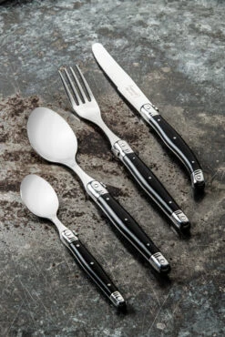 Laguiole Style De Vie Bestekset Premium Line - Zwart - 24 Delig / 6 Personen -Thuiskeuken PrCouvZwart 1