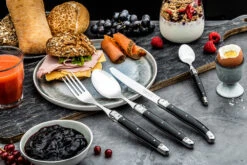 Laguiole Style De Vie Bestekset Premium Line - Zwart - 24 Delig / 6 Personen -Thuiskeuken PrCouvZwart 3