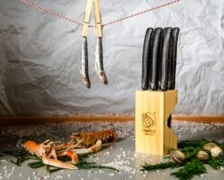 Laguiole Style De Vie Steakmessen Premium Line Black Stonewash 6 Stuks -Thuiskeuken Premium Line steakmessen black stonewash sf gr 1