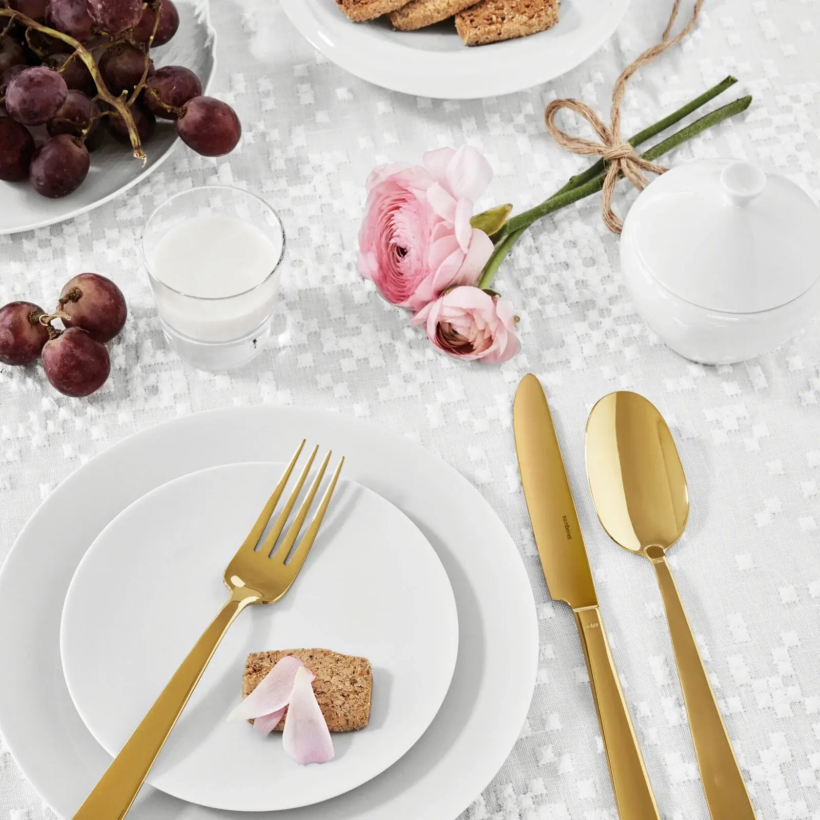 Sambonet Bestekset Flat - Goud - 30 Delig / 6 Personen 4 Sambonet Bestekset Flat - Goud - 30 Delig / 6 Personen - Afbeelding 2