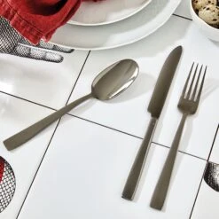 Sambonet Bestekset Flat - Zwart - 36 Delig / 6 Personen -Thuiskeuken Sambonet Bestekset Flat Zwart 36 Delig