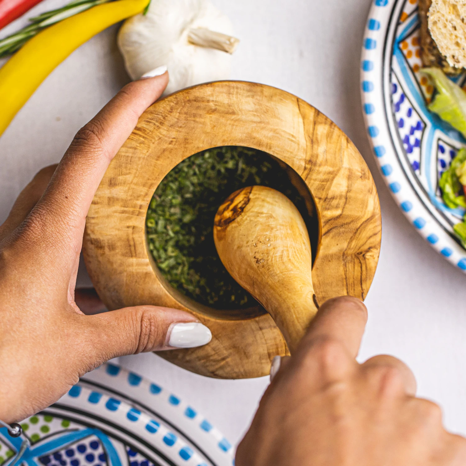 Jay Hill Vijzel Tunea - Olijfhout - ø 12 Cm 5 Jay Hill Vijzel Tunea - Olijfhout - ø 12 Cm - Afbeelding 3