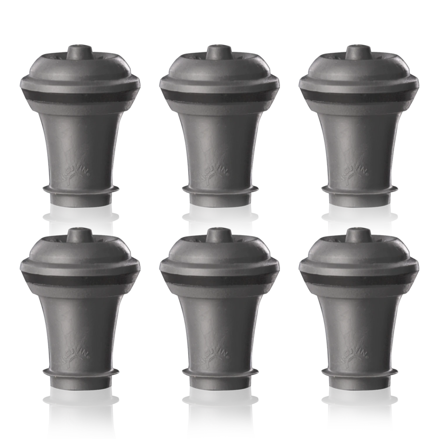 Vacu Vin Wijnstopper Vacuum Wine Stopper - Grijs - 6 Stuks 3 Vacu Vin Wijnstopper Vacuum Wine Stopper - Grijs - 6 Stuks