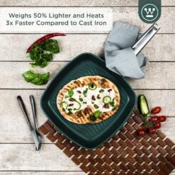 Westinghouse Grillpan Performance - Gracious Green - 28 X 28 Cm - Standaard Anti-aanbaklaag -Thuiskeuken WCFP0095G28SG 2