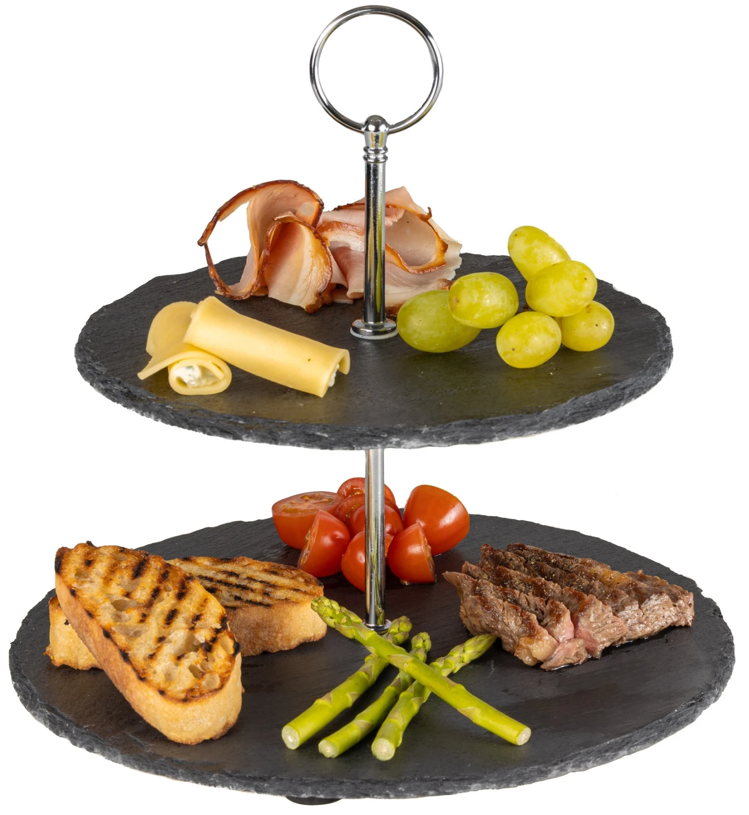 Sareva Etagere / Serveertoren Leisteen 2-Laags 3 Sareva Etagere / Serveertoren Leisteen 2-Laags