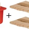 Sareva IJsjesmaker Voor 10 Ijsjes - Rood - Siliconen + 150 Houten IJsstokjes 2 Sareva IJsjesmaker Voor 10 Ijsjes - Rood - Siliconen + 150 Houten IJsstokjes -Thuiskeuken ijsjesmaker