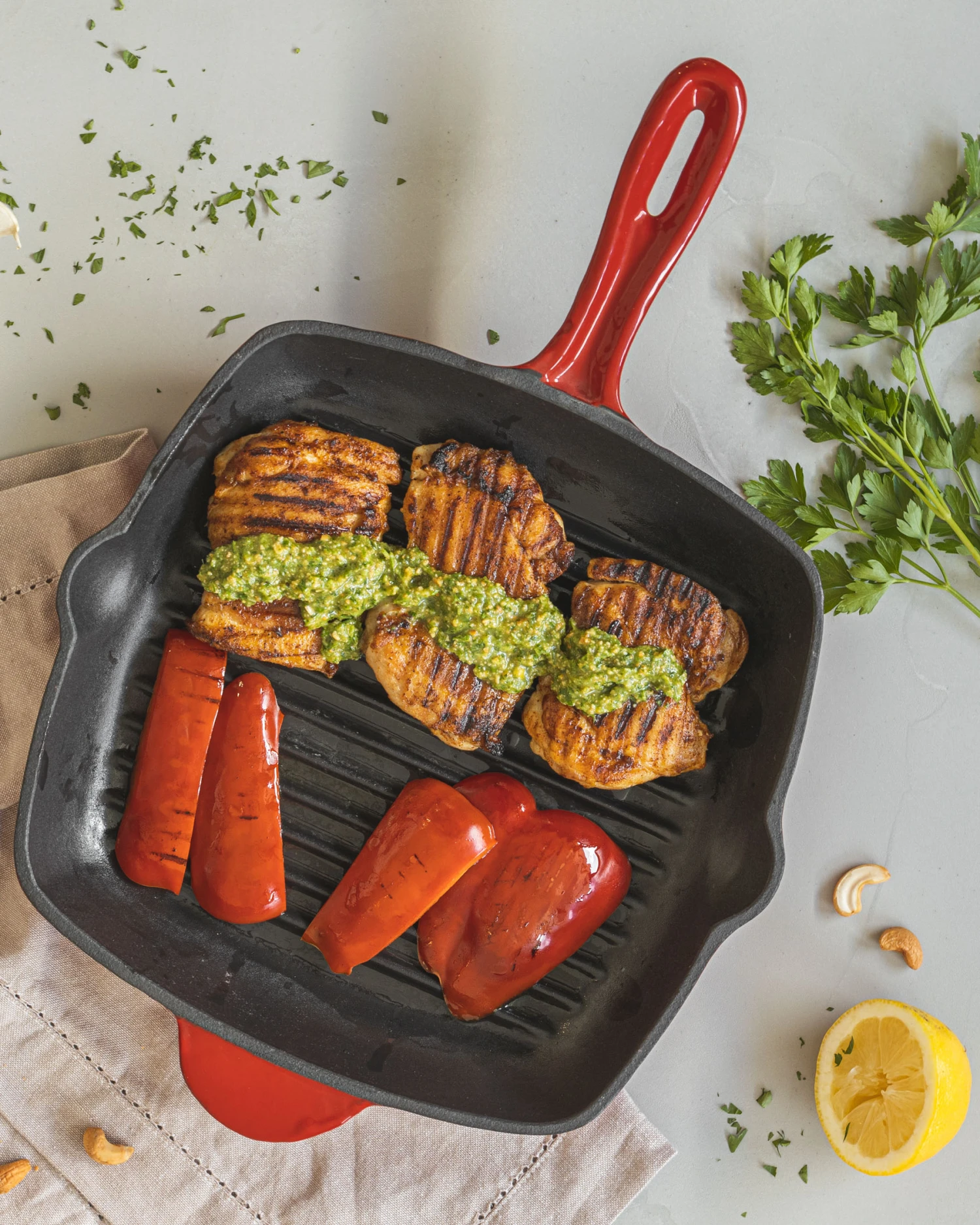 Blackwell Grillpan - Gietijzer - Rood - 27 X 27 Cm - Zonder Anti-aanbaklaag 4 Blackwell Grillpan - Gietijzer - Rood - 27 X 27 Cm - Zonder Anti-aanbaklaag - Afbeelding 2