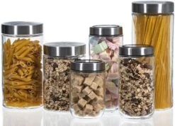 Sareva Voorraadpot - Glas / RVS Deksel - ø 9 Cm / 600 Ml 10 Sareva Voorraadpot - Glas / RVS Deksel - ø 9 Cm / 600 Ml -Thuiskeuken opbergglas set 1 3