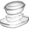 Sareva 2 Ovenschalen + 1 Broodbakvorm - Hittebestendig Glas 2 Sareva 2 Ovenschalen + 1 Broodbakvorm - Hittebestendig Glas -Thuiskeuken sareva ovenschalen