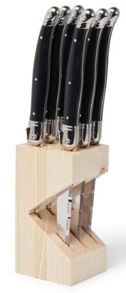 Sareva Steakmessenset Laguiole - Zwart - 6 Stuks 9 Sareva Steakmessenset Laguiole - Zwart - 6 Stuks -Thuiskeuken sareva steakmessen zwart