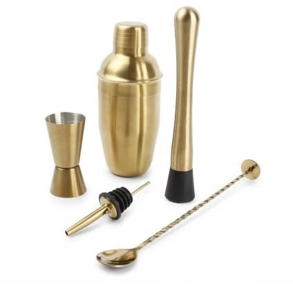 Salt & Pepper Cocktailset Bar - Goud - 7 Delige Set 3 Salt & Pepper Cocktailset Bar - Goud - 7 Delige Set - Afbeelding 2
