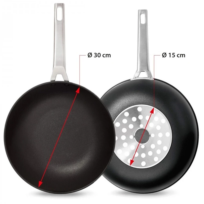 Valira Wokpan Aire - ø 30 Cm - Standaard Anti-aanbaklaag 4 Valira Wokpan Aire - ø 30 Cm - Standaard Anti-aanbaklaag - Afbeelding 3